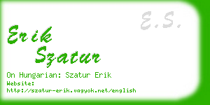 erik szatur business card